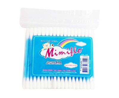 Mimiflo Cotton Buds Plastic Stem 200 Tips