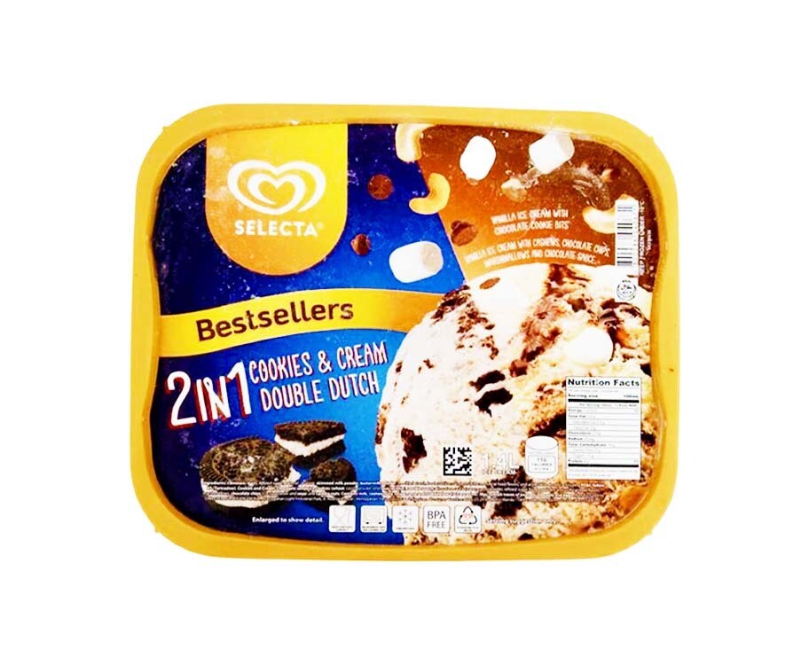 Selecta Bestsellers 2-in-1 Cookies &amp; Cream + Double Dutch 1.3L