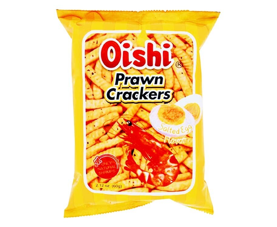 Oishi Prawn Crackers Salted Egg Flavor 60g
