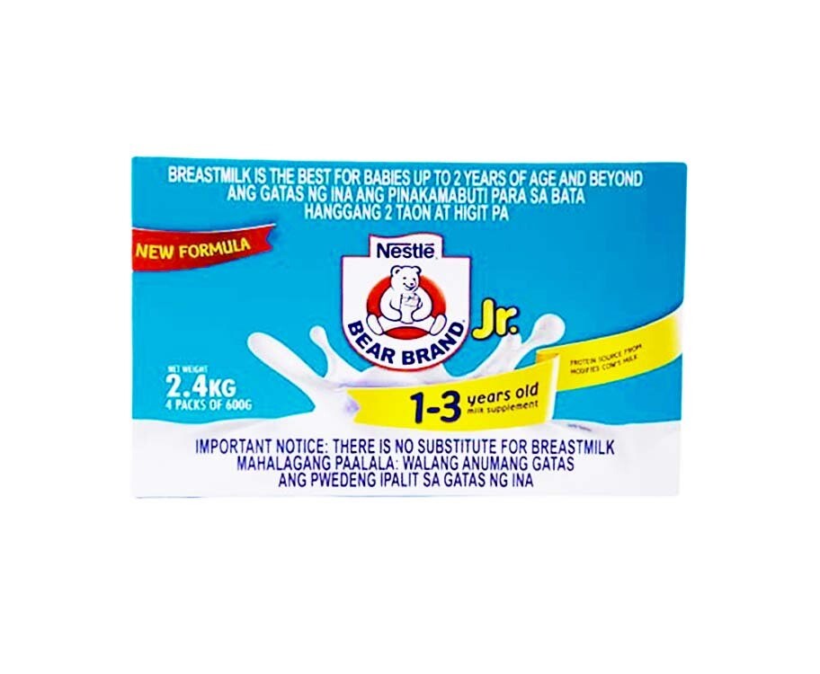 Nestlé Bear Brand Jr. 1-3 Years Old Milk Supplement (4 Packs x 600g) 2.4kg