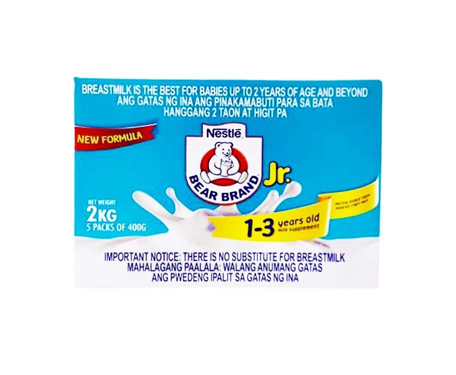 Nestlé Bear Brand Jr. Milk Supplement 1-3 Years Old (5 Packs x 400g) 2kg