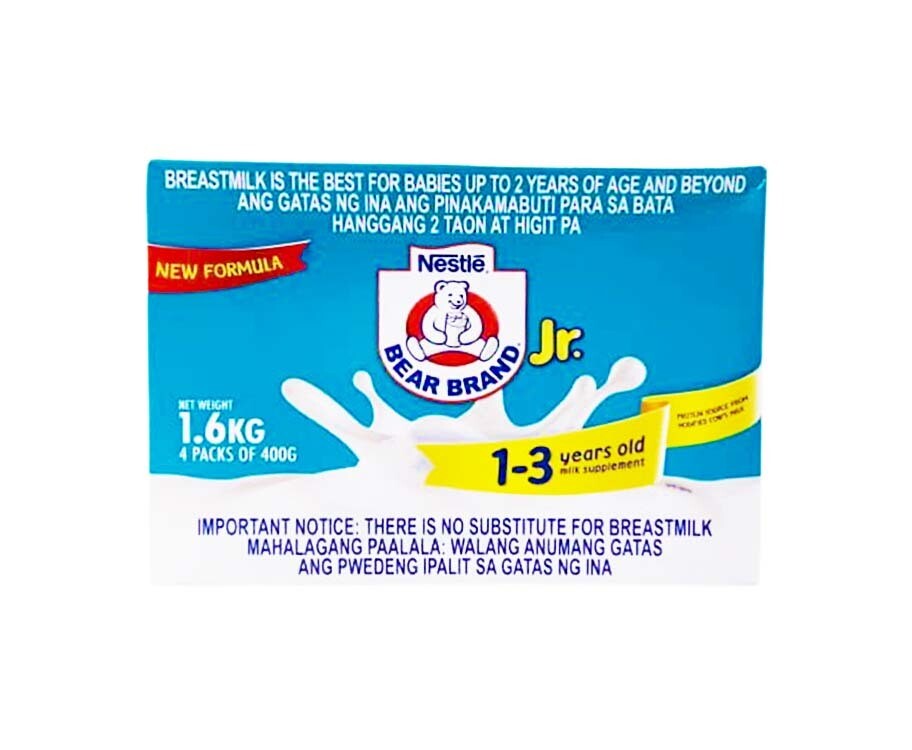 Nestlé Bear Brand Jr. 1-3 Years Old Milk Supplement (4 Packs x 400g) 1.6kg