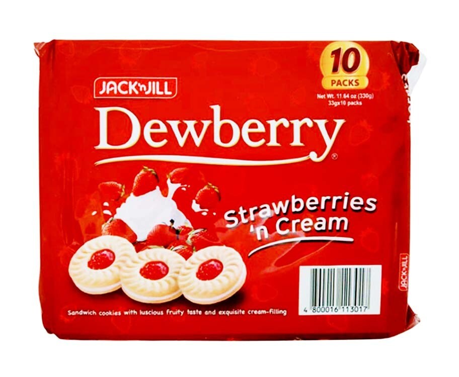 Jack &#39;n Jill Dewberry Strawberries &#39;n Cream Cookies (10 Packs x 33g)