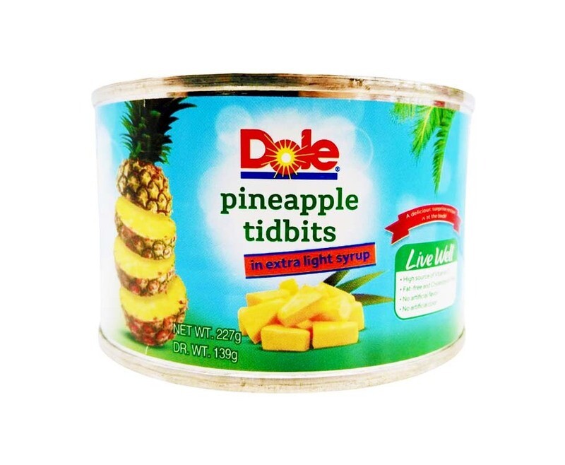 Dole Pineapple Tidbits in Extra Light Syrup 227g