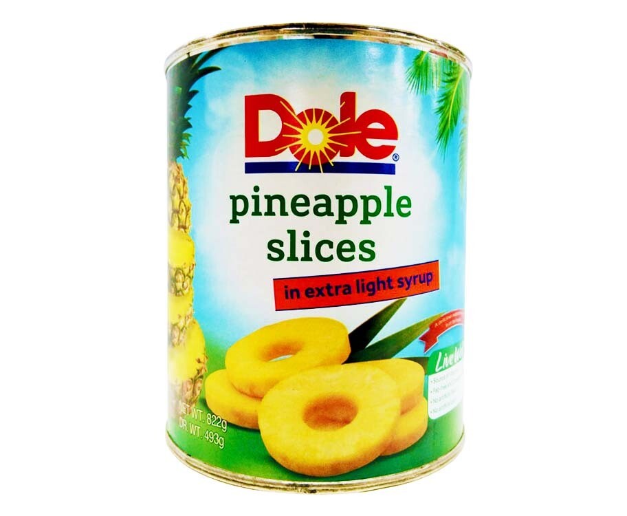 Dole Pineapple Slices in Extra Light Syrup 822g