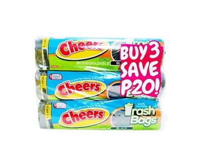 Cheers Black 100% Recyclable X-Large Trash Bags 3 Packs