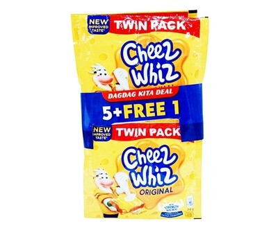 Cheez Whiz Twin Pack Dagdag Kita Deal (5+1 Packs x 24g)