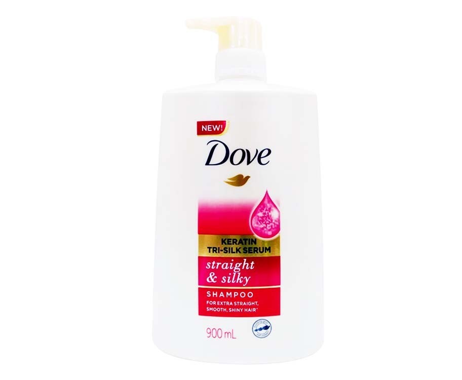 Dove Keratin Tri-Silk Serum Straight &amp; Silky Shampoo 900mL