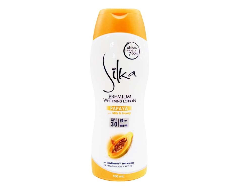 Silka Premium Whitening Lotion Papaya with Milk &amp; Honey SPF30 100mL