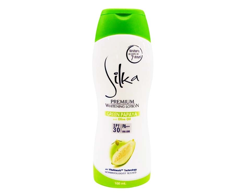 Silka Premium Whitening Lotion Green Papaya with Olive Oil SPF30 100mL