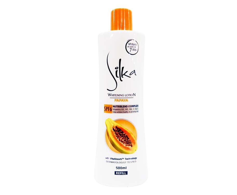Silka Whitening Lotion Papaya SPF6 Refill 500mL
