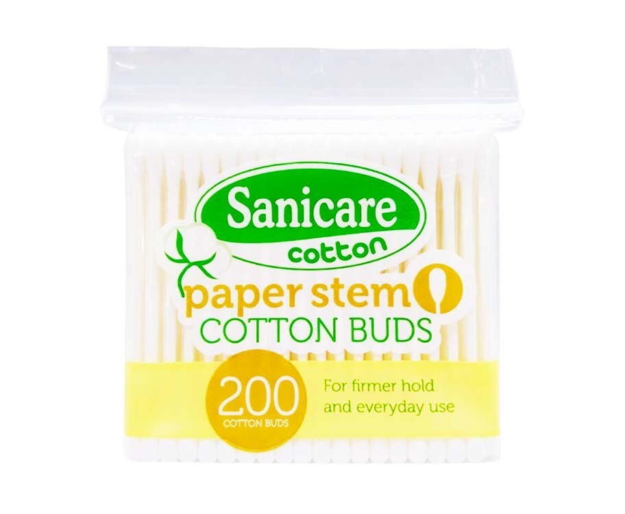 Sanicare Paper Stem Cotton Buds 200 Tips