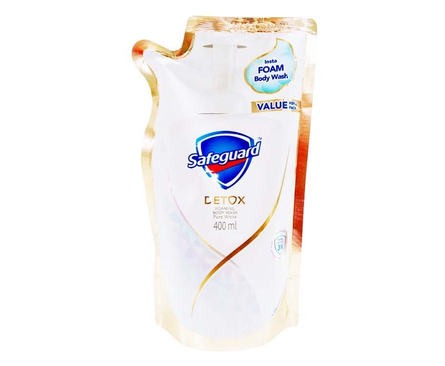 Safeguard Detox Foaming Body Wash Pure White Value Refill Pack 400ml
