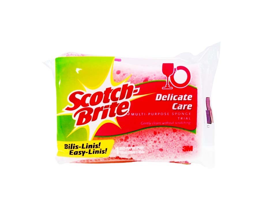 Scotch-Brite Multi-Purpose Sponge Trial Delicate Care 1 Multi-Purpose Sponge 100mm x 70mm x 40mm