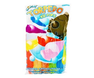 Snowtime Torpedo Ice Pops Assorted Flavored Freezable Pops 10 Pieces 500mL