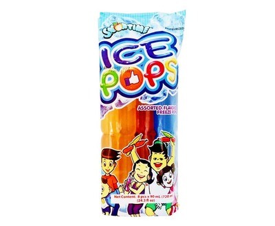 Snowtime Ice Pops Assorted Flavored Freeze Pops (8 Packs x 90mL)