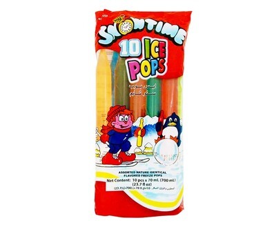 Snowtime Ice Pops Assorted Nature Identical Flavored Freeze Pops 10 Pieces 700mL