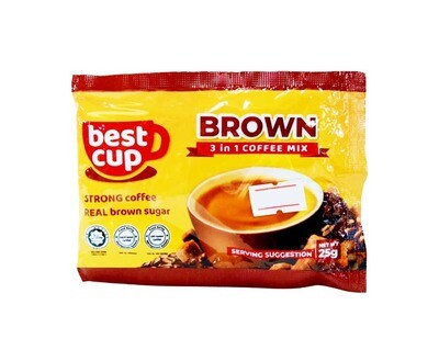 Best Cup Brown 3-in-1 Coffee Mix Strong Coffee Real Brown Sugar 25g