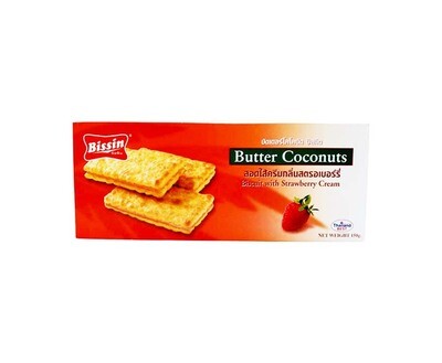 Bissin Butter Coconut Biscuits with Strawberry Cream 150g