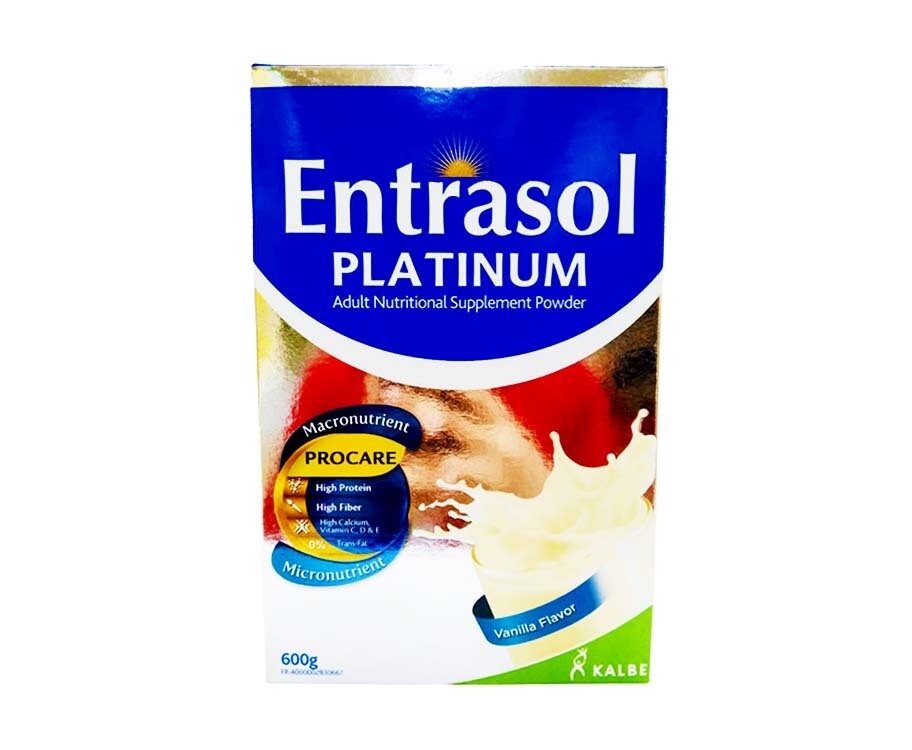 Entrasol Platinum Adult Nutritional Supplement Powder Vanilla Flavor 600g