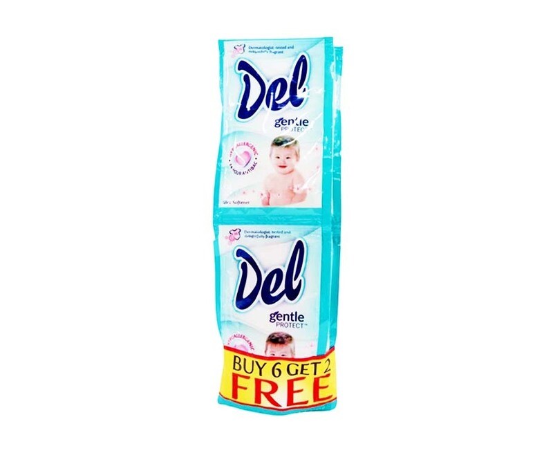 Del Gentle Protect Fabric Softener (6+2 Packs x 26mL)