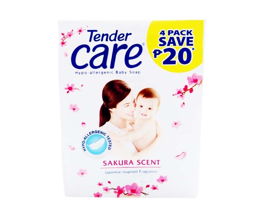 Tender Care Hypo-allergenic Soap Sakura Scent (4 Packs x 65g)
