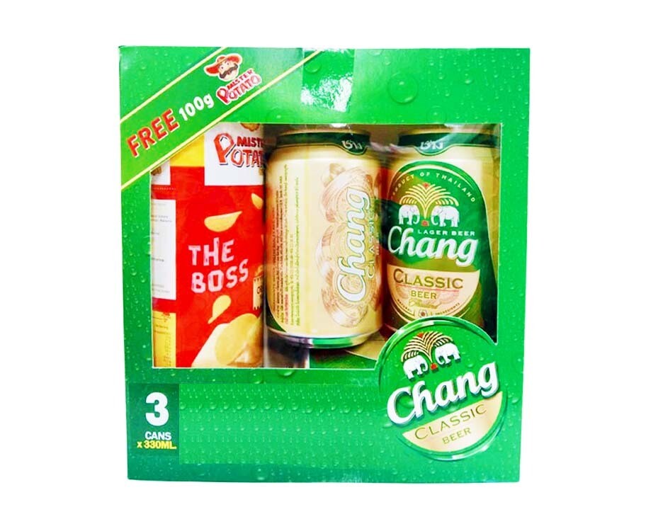 Chang Classic Bear (3 Packs x 330mL) + Mister Potato 100g