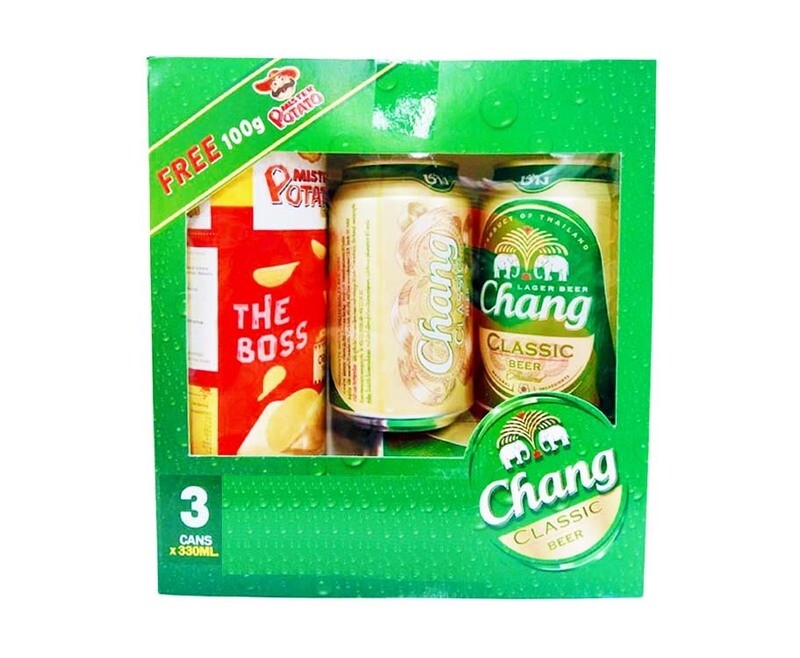Chang Classic Bear (3 Packs x 330mL) + Mister Potato 100g