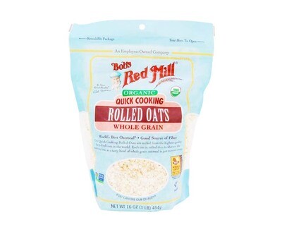 Bob's Red Mill Organic Quick Cooking Rolled Oats Whole Grain 454g