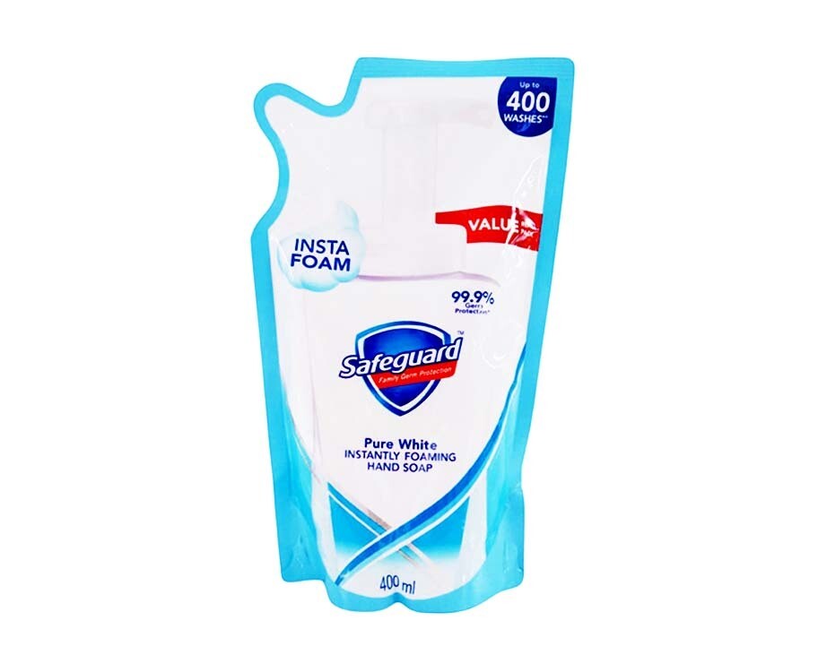 Safeguard Family Germ Protection Pure White Instantly Foaming Hand Soap Value Refill Pack 400mL