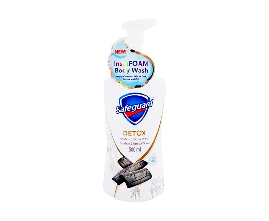 Safeguard Detox Foaming Body Wash Bamboo Charcoal Scent 500ml