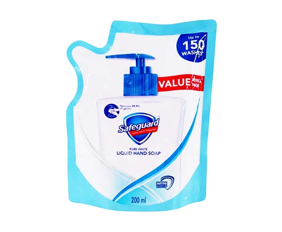 Safeguard Pure White Liquid Hand Soap Value Refill Pack 200ml
