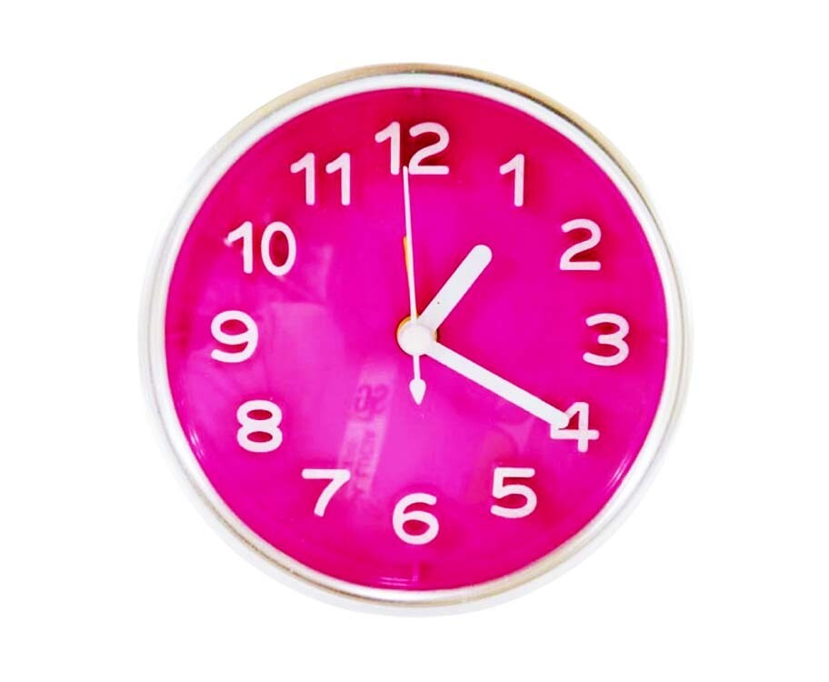Sta. Lucia Supermarket Desk Clock, Round Clock: Pink