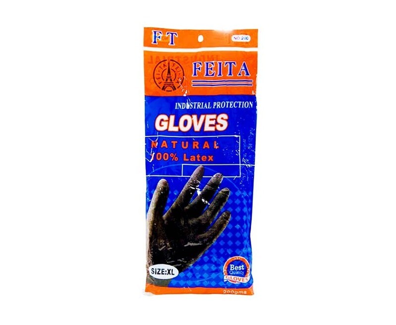 Feita Industrial Protection Gloves Natural 100% Latex Size XL 200g
