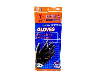 Feita Industrial Protection Gloves Natural 100% Latex Size XL 200g