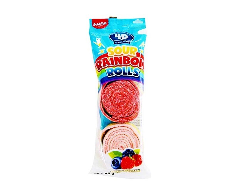 Amos 4D Sour Rainbow Rolls 90g