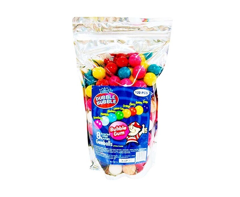 America&#39;s Original Dubble Bubble Bubble Gum 8 Assorted Fruit Flavors Gumballs 120 Pieces
