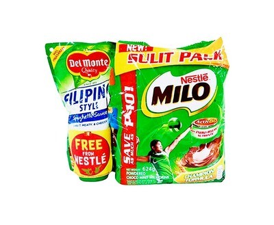 Nestlé Milo Powdered Choco Malt Milk Drink Sulit Pack 624g + Del Monte Filipino Style Spaghetti Sauce