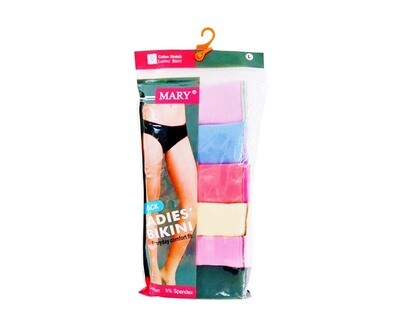 Mary Cotton Stretch Ladies' Bikini L 6 Pack