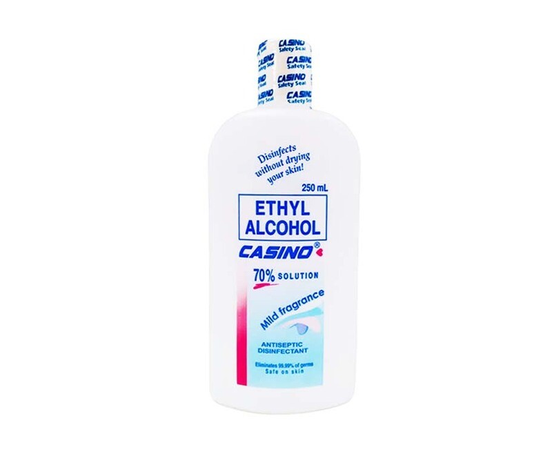 Casino Ethyl Alcohol 70% Solution Antiseptic Disinfectant Mild Fragrance 250mL