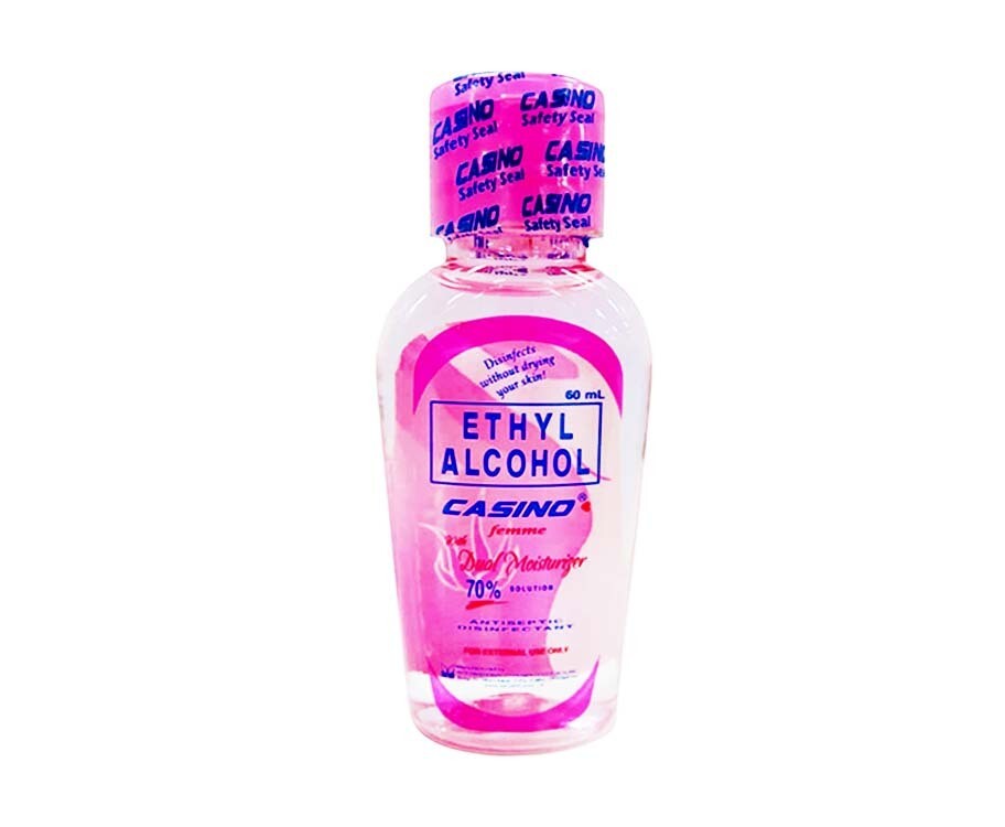 Casino Femme Ethyl Alcohol 70% Solution Antiseptic Disinfectant with Dual Moisturizer 60mL