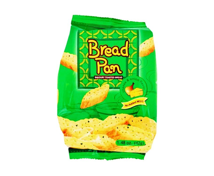 Oishi Bread Pan Savoury Toasted Bread Cheese &amp; Onion Flavor 42g