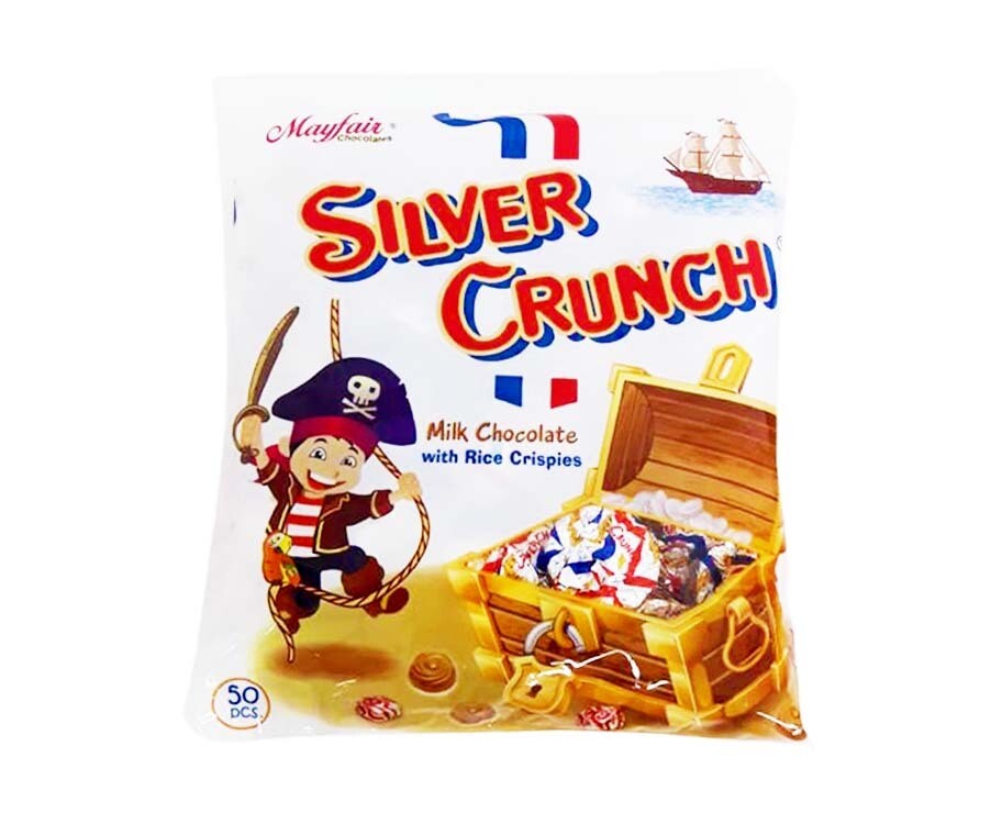 Mayfair Silver Crunch Milk Chocolate with Rice Crispies 50 Pieces 160g