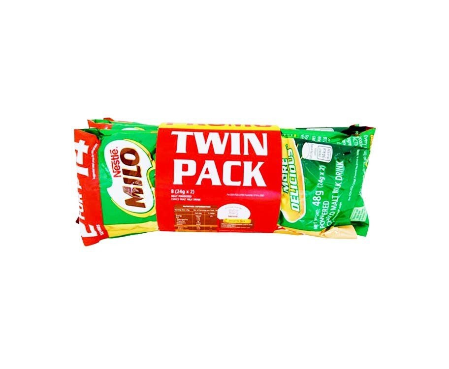 Nestlé Milo Powdered Choco Malt Milk Drink 8 Twin Pack (8 Packs x 48g)