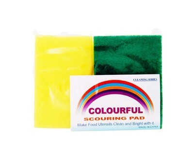 Colourful Scouring Pad Hit Sponge 2 Pieces