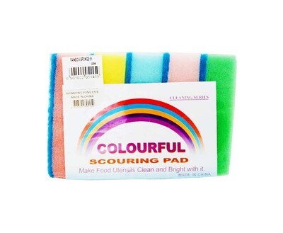 Colourful Scouring Pad Rainbow Sponge 5 Pieces