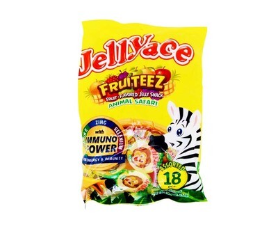 Jellyace Fruiteez Fruit Flavored Jelly Snack Animal Safari Assorted 18 Pieces 252g