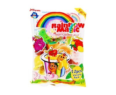 Jelliyum Rainbow Magic Fruit Flavored Jelly Variety Pack 12 Pieces 180g
