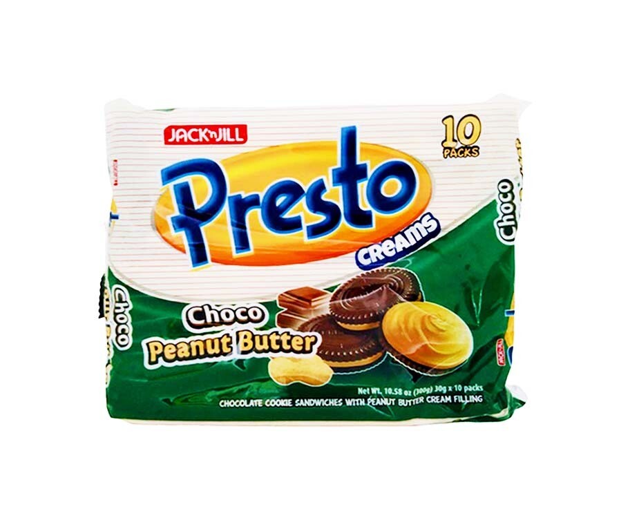 Jack &#39;n Jill Presto Creams Choco Peanut Butter (10 Packs x 30g) 300g