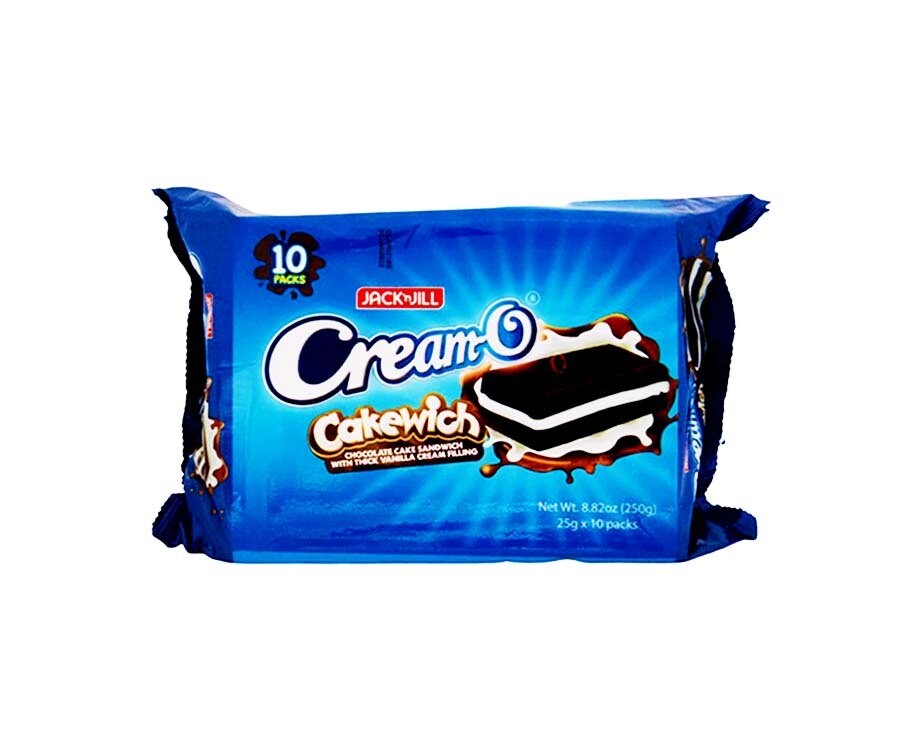 Jack &#39;n Jill Cream-O Cakewich Chocolate Cake Sandwich with Thick Vanilla Cream Filling (10 Packs x 25g) 250g